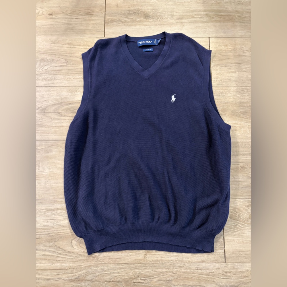 Polo Golf Ralph Lauren V Neck Sweater Vest Men’s XL, 100% Italian Cotton